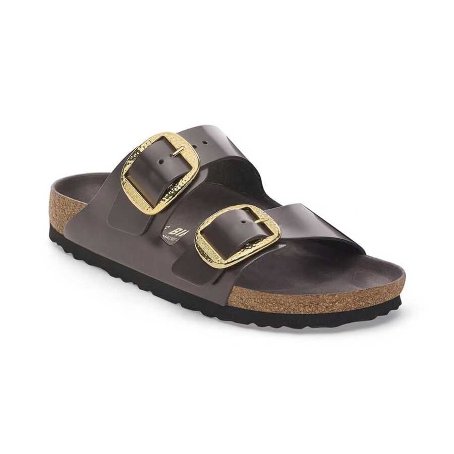 Birkenstock Arızona Hammered Bıg Buckle Nl Hıgh Shıne Kadın Terlik 1027818 - Birkenstock 4---0