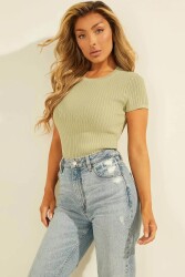 Guess Es Ss Nyota Rıb Nk Swtr Kadın Trıko W2GR46Z2UK0 YEŞİL