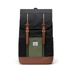 Herschel Retreat Unisex Sırt Çantası 11397-06427-OS Black/Four Leaf Clvr/Sddle Brn