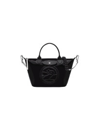 Longchamp Le Plıage Cuır Gloss Top Handle Kadın Omuz Çantası 1512HBE-001 Parlak siyah