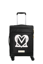 Love Moschino Kadın Kabin boy Valiz JC5101PP1IKX000A Siyah-Beyaz