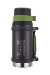Shotay Camper Çelik Termos Unisex Matara 1500 Ml. SHT-ST-8216-1 Siyah