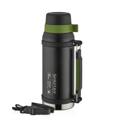 Shotay Camper Large Çelik Termos Unisex Matara 2000 Ml. SHT-ST-8217-3 Siyah