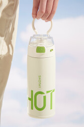 Shotay Şeffaf Kapak Termos Unisex Matara 530 Ml. SHT-ST-8137-3 Beyaz
