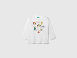 Unıted Colors Of Benetton Erkek Bebek Tshirt 3096G10DK Beyaz