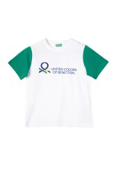 United Colors Of Benetton Erkek Çocuk Tshirt BNT-B21318 Beyaz