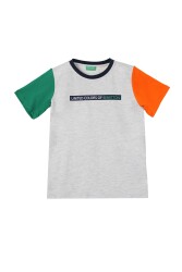 United Colors Of Benetton Erkek Çocuk Tshirt BNT-B21374 GRİ MELANJ