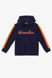 United Colors of Benetton Erkek Kapüşonlu Sweatshirt BNT-B20898 LACİVERT