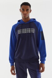 United Colors of Benetton Erkek Kapüşonlu Sweatshirt BNT-M20648 LACİVERT
