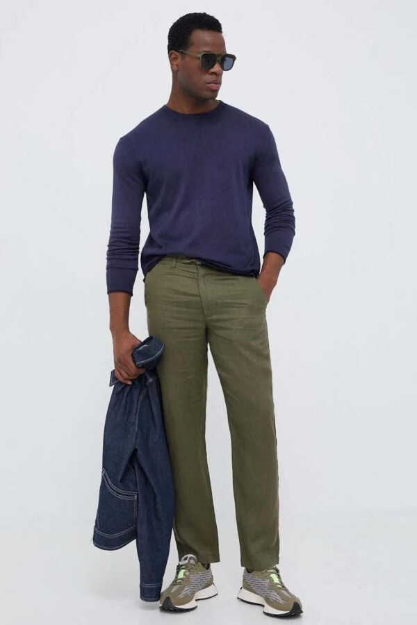 Unıted Colors Of Benetton Erkek Keten Pantolon 4AGHUF00M - United Colors Of Benetton 3---0