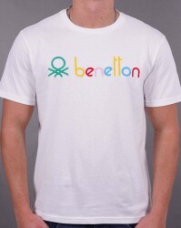 United Colors of Benetton Erkek Tshirt 3YR3U106G-24Y Beyaz