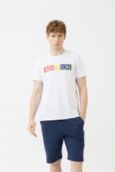 Unıted Colors Of Benetton Erkek Tshirt BNT-M21153 Beyaz