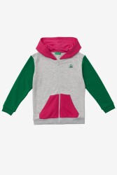 United Colors of Benetton Kadın Kapüşonlu Sweatshirt BNT-G20831 YEŞİL