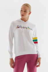United Colors of Benetton Kadın Kapüşonlu Sweatshirt BNT-W20694 Beyaz