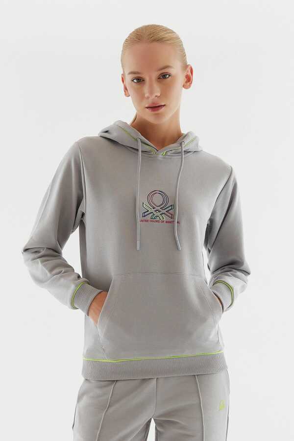 United Colors of Benetton Kadın Kapüşonlu Sweatshirt BNT-W20752 - United Colors Of Benetton 4---0