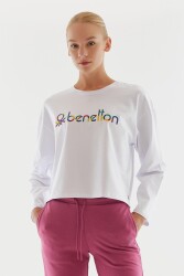 United Colors of Benetton Kadın Sweatshirt BNT-W20700 Beyaz