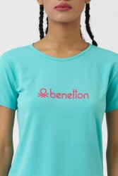 United Colors Of Benetton Kadın Tshirt BNT-W21001 Turkuaz