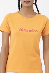 United Colors Of Benetton Kadın Tshirt BNT-W21001 Açık Turuncu