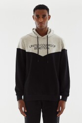 United Colors of Benetton Kapüşonlu Erkek Sweatshirt BNT-M20653 GRİ MELANJ