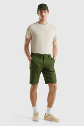Unıted Colors Of Benetton Keten Erkek Şort 4AGH59578 HAKİ