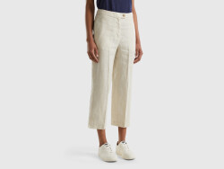 Unıted Colors Of Benetton Keten Kadın Pantolon 4AGHDF05T Bej