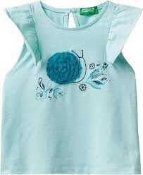 Unıted Colors Of Benetton Kız Bebek Thisrt 3LHAG10EM - United Colors Of Benetton 3---0
