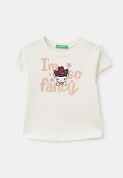 United Colors Of Benetton Kız Bebek Tshirt 3I1XG10DI Ekru