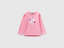 Unıted Colors Of Benetton Kız Bebek Uzun Kol Tshirt 3096G10DT PEMBE