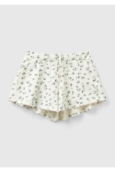 Unıted Colors Of Benetton Kız Çocuk Desenli Şort 3M39C902M Ekru