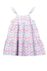 United Colors Of Benetton Kız Çocuk Elbise BNT-G21234 Renkli Mix