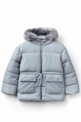 United Colors of Benetton Kız Çocuk Mont 2LBGCN02X Gri