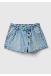 Unıted Colors Of Benetton Kız Çocuk Şort 4DW2C9030 AÇIK MAVİ