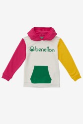 United Colors Of Benetton Kız Çocuk Sweatshirt BNT-G20836 Beyaz