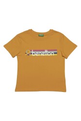 United Colors of Benetton Kız Çocuk T-Shirt BNT-G20490 TURUNCU