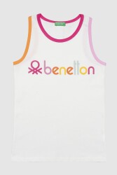 United Colors of Benetton Kız Çocuk T-Shirt BNT-G20494 Ekru