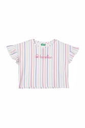 United Colors Of Benetton Kız Çocuk Tshirt BNT-G21235 Beyaz