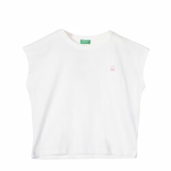 Unıted Colors Of Benetton Kız Çocuk Tshirt BNT-G21240 Beyaz