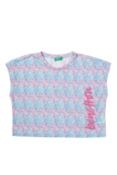 United Colors Of Benetton Kız Çocuk Tshirt BNT-G21257 Turkuaz