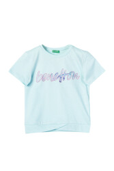 United Colors Of Benetton Kız Çocuk Tshirt BNT-G21259 MAVİ