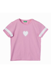 United Colors Of Benetton Kız Çocuk Tshirt BNT-G21274 PEMBE