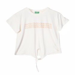 United Colors Of Benetton Kız Çocuk Tshirt BNT-G21284 Beyaz