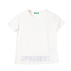 United Colors Of Benetton Kız Çocuk Tshirt BNT-G21286 Beyaz