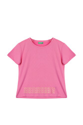 United Colors Of Benetton Kız Çocuk Tshirt BNT-G21286 PEMBE
