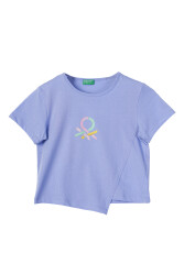 United Colors Of Benetton Kız Çocuk Tshirt BNT-G21295 MAVİ