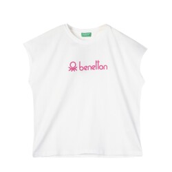 United Colors Of Benetton Kız Çocuk Tshirt BNT-G21304 Beyaz