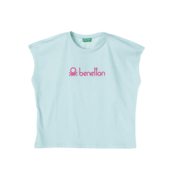 United Colors Of Benetton Kız Çocuk Tshirt BNT-G21304 MAVİ
