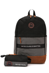 United Colors Of Benetton Okul Çanta Seti 1307677 Siyah-Gri