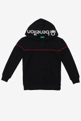 United Colors of Benetton Unisex Kapüşonlu Sweatshirt BNT-B20906 Siyah